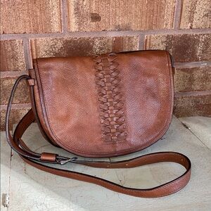 Banana Republic Tan Leather Crossbody Bag Satchel Preppy Capsule
